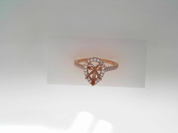 Halo Semi-Mount Engagement Ring in 14K Rose Gold, 0.32cttw