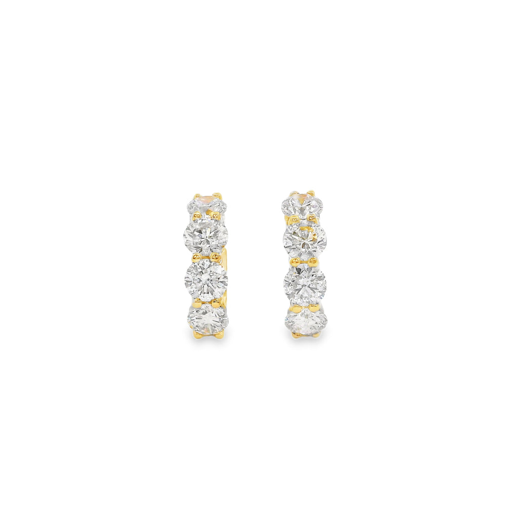 Diamond Huggie Earrings in 14K Yellow Gold, 2.53 cttw
