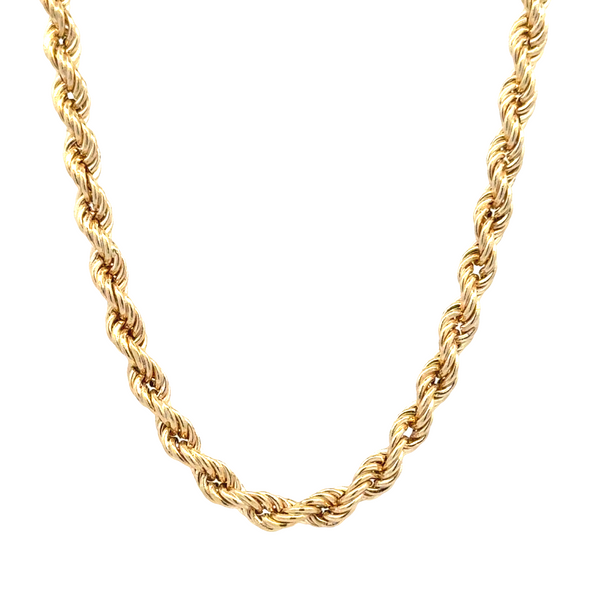 14 Karat Yellow Gold 26 Inch 4mm Polished Hollow Rope Chain