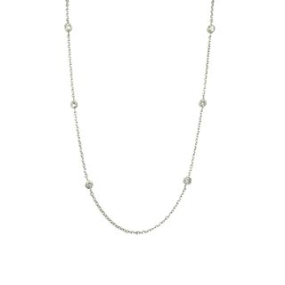 0.48cttw Bezel Set Diamonds by the Inch Necklace in Platinum, 18"
