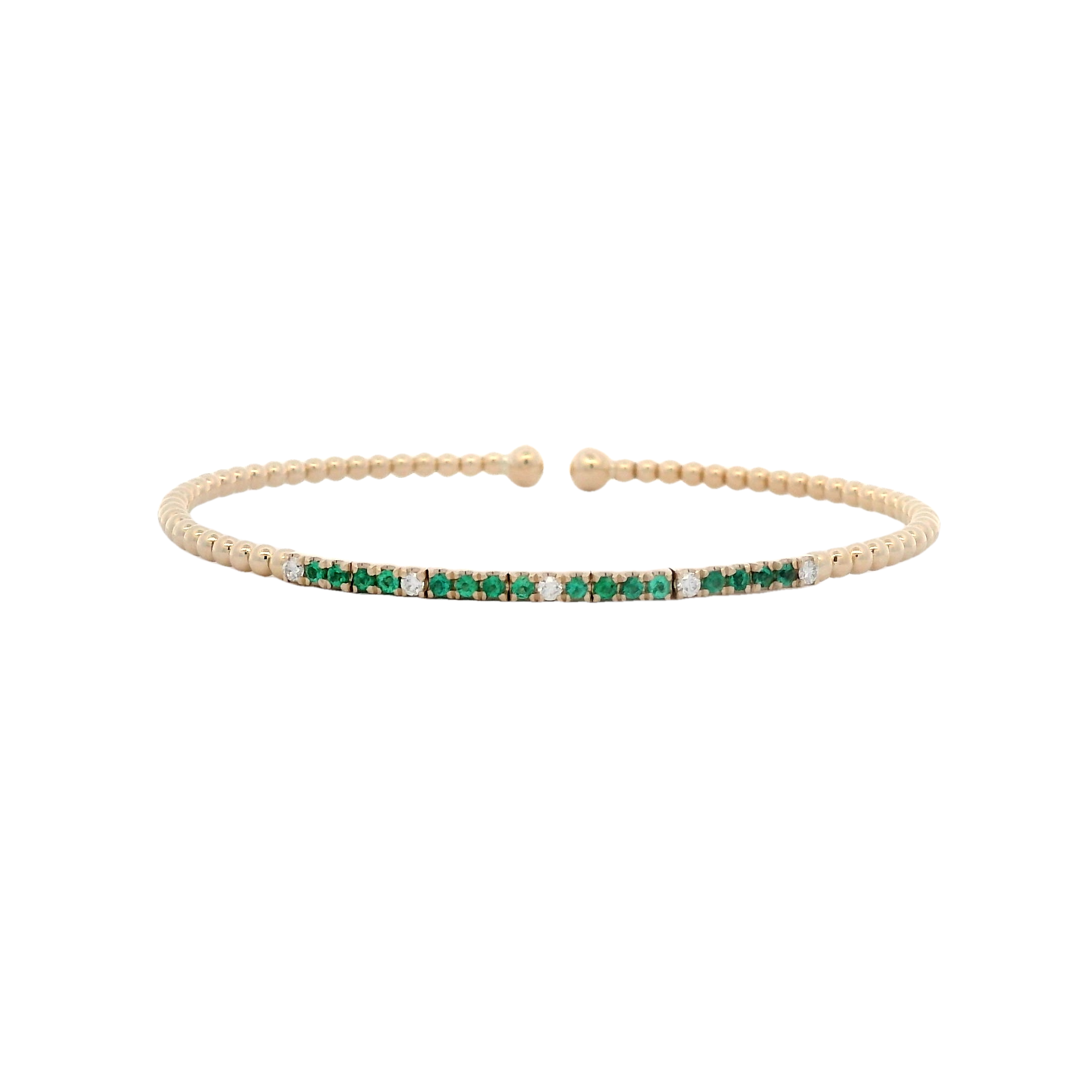 ブレスレット Monday Edition _ Sparkling Waves Bracelet Fana Wave Emerald and Diamond Bracelet B1492E-18kt-Yellow