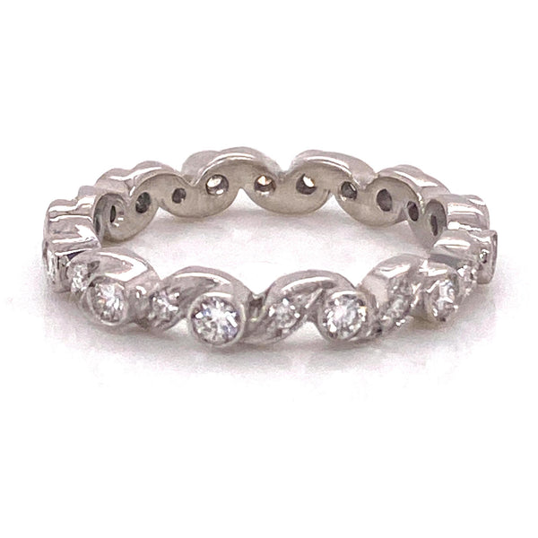 Tippah Eternity Milgrain Diamond Heritage Band in Platinum , 0.55cttw